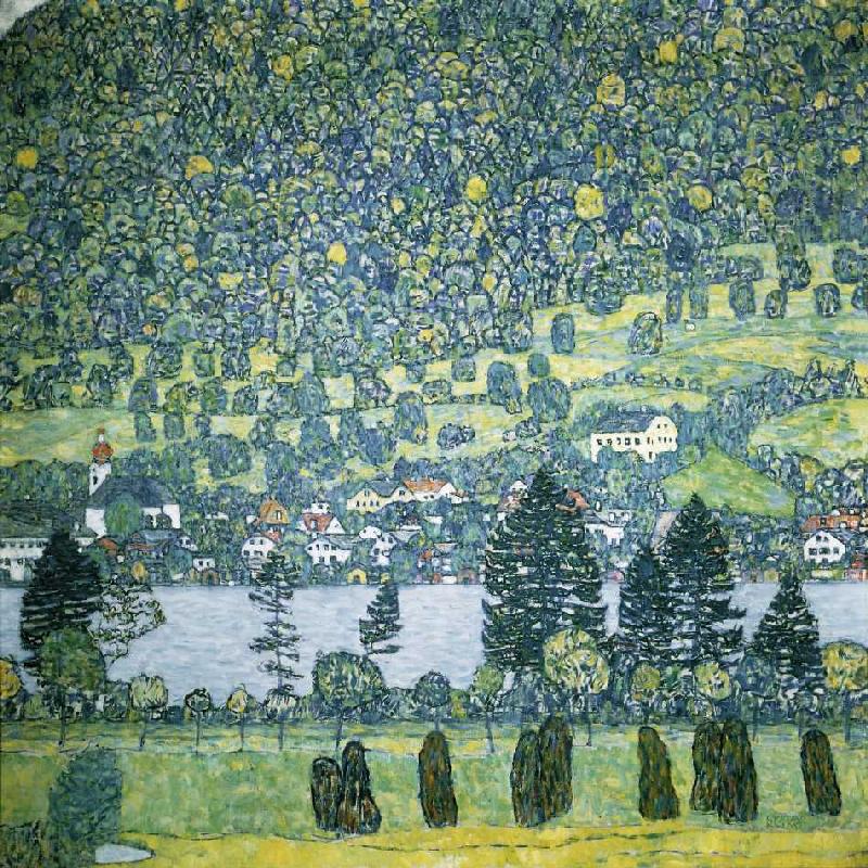 Forêt en pente Unterach au Attersee - Gustav Klimt