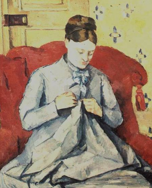 Madame Cezanne coud - Paul Cézanne