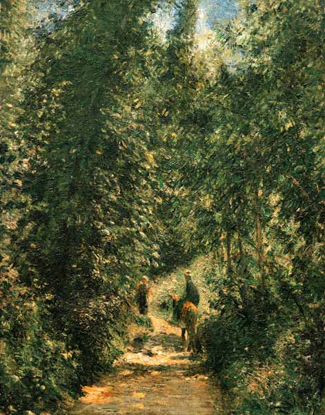 Chemin sous les arbres, été - Camille Pissarro