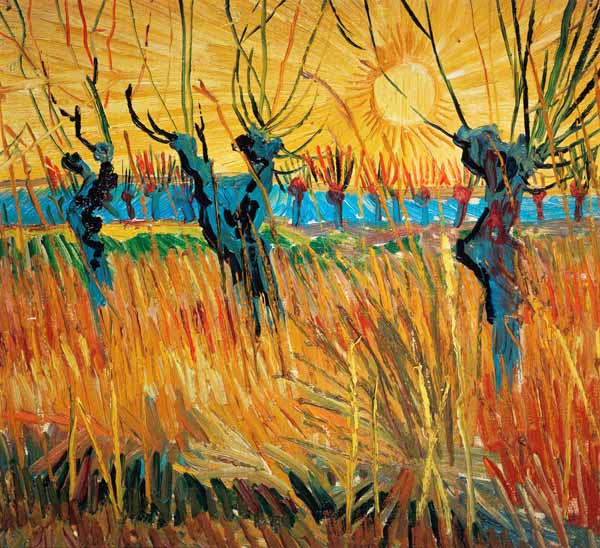 Les saules au soleil couchant - Vincent van Gogh