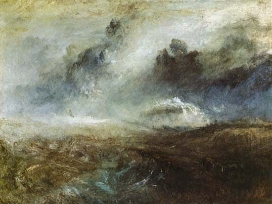 La mer mouvementée avec l'épave - William Turner