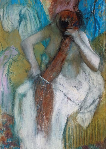 Femme se peignant les cheveux - Edgar Degas