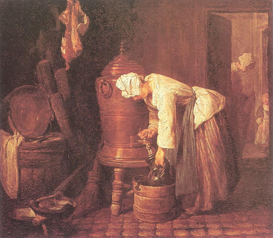 Femme tirant de l'eau d'une urne