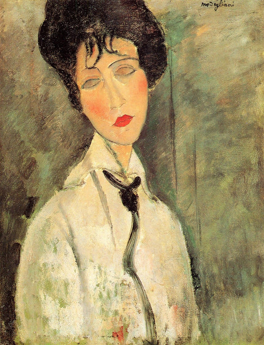 Portrait d'une femme avec une cravate noire - Amadeo Modigliani
