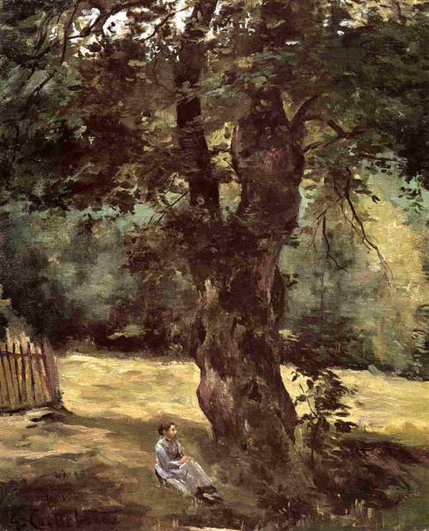 Femme assise sous un arbre - Caillebotte