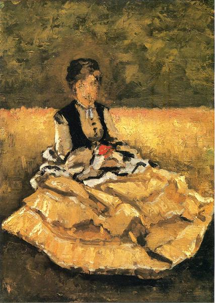 Femme assise sur la pelouse - Caillebotte