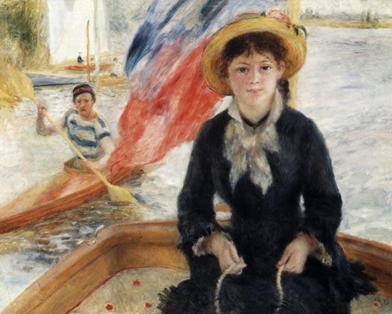 Femme dans un bateau avec un canoéiste - Pierre-Auguste Renoir