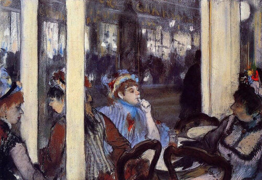 Femmes sur la terrasse d'un café - Edgar Degas