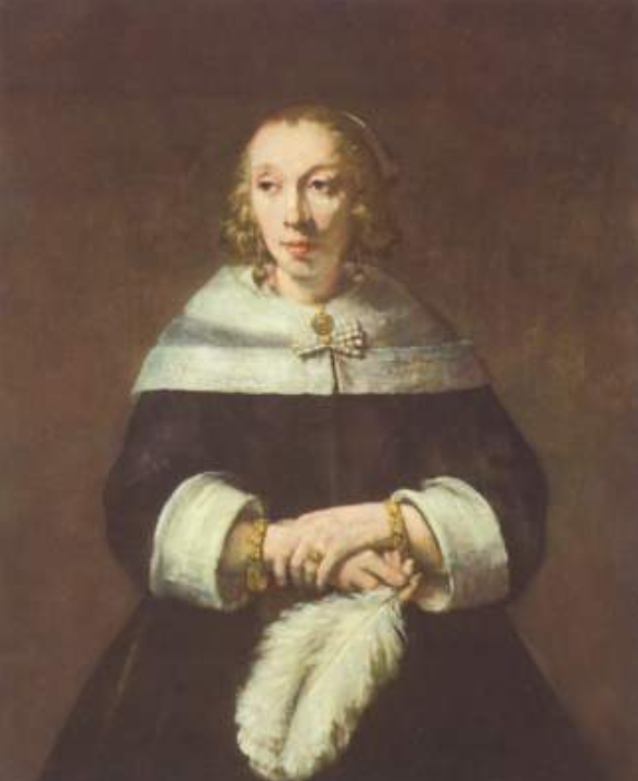Portrait d'une dame avec la plume de botte - Rembrandt van Rijn