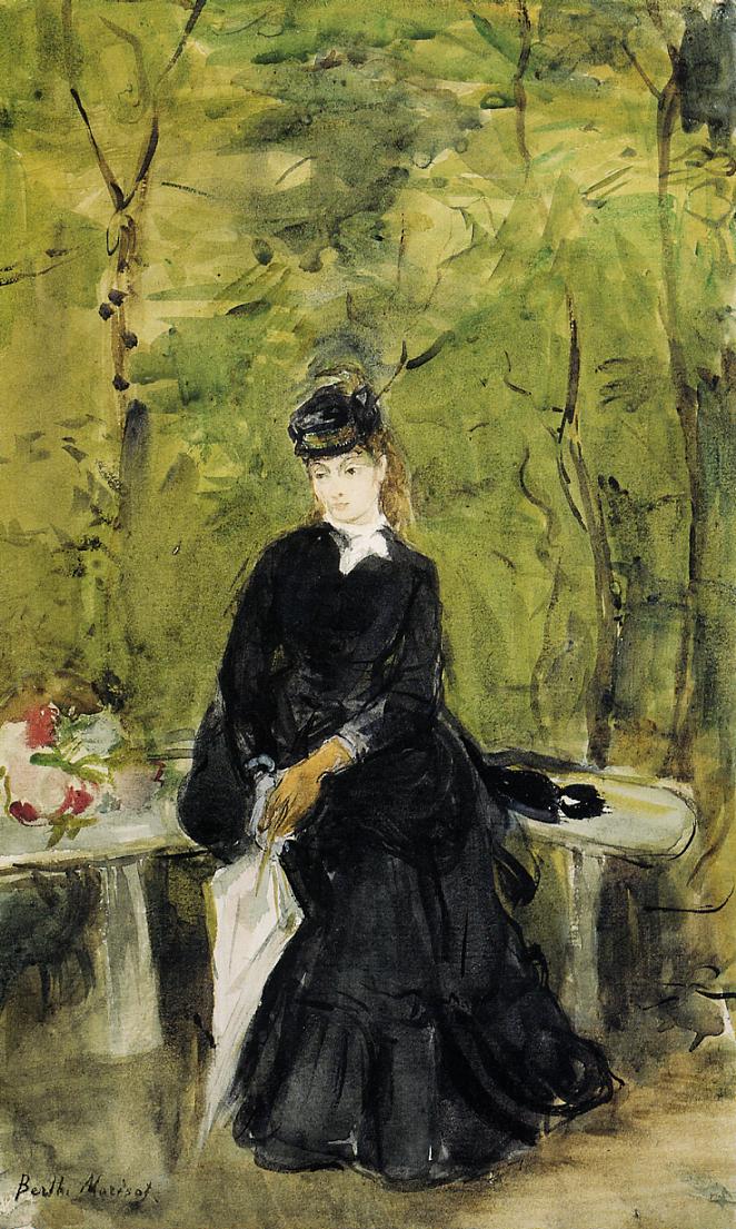 Young Lady Seated on a Bench - Berthe Morisot