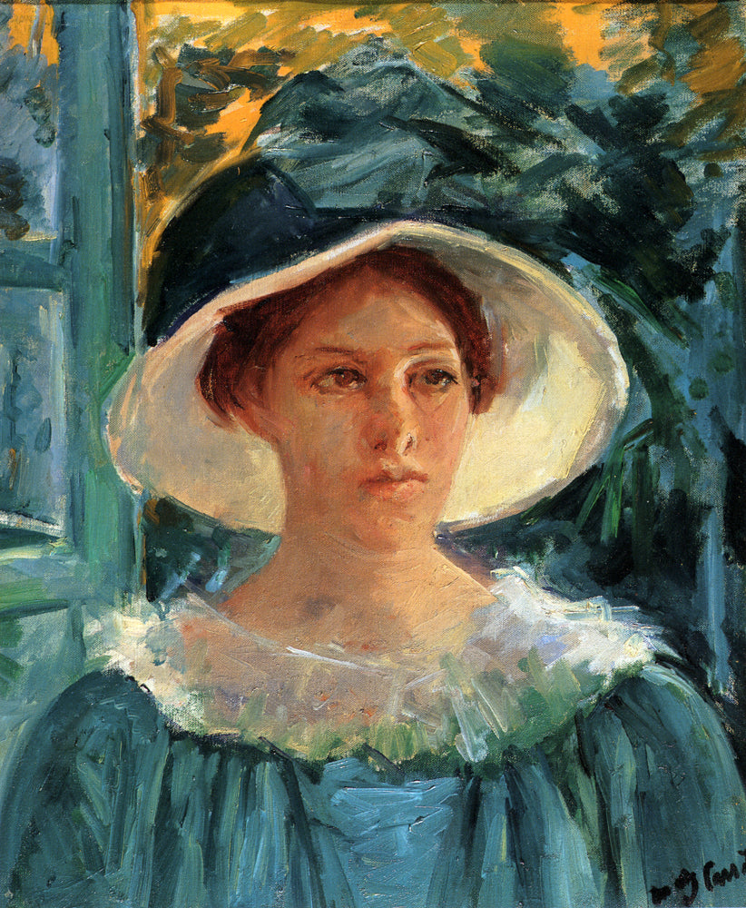 Jeune femme en vert au soleil - Mary Cassatt