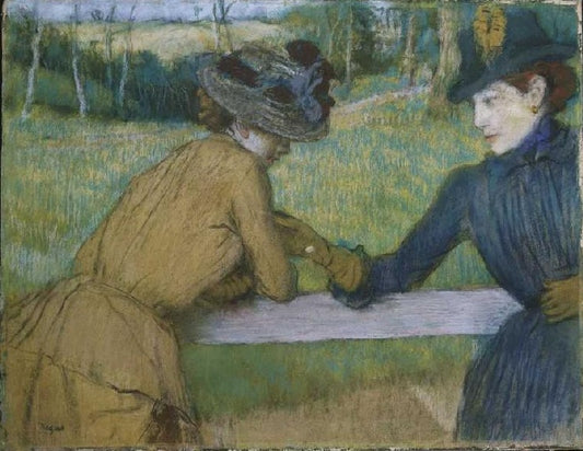 Deux femmes parlant à une clôture - Edgar Degas