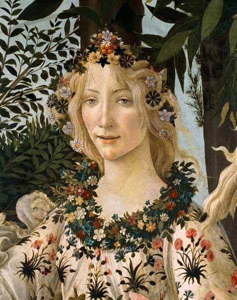 Detail of the painting "Spring", head of Flora - Sandro Botticelli