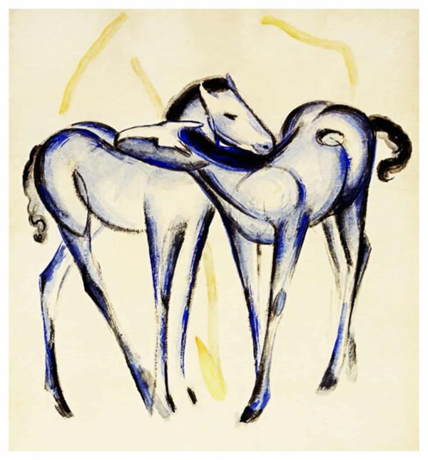 Two Blue Horses - Franz Marc