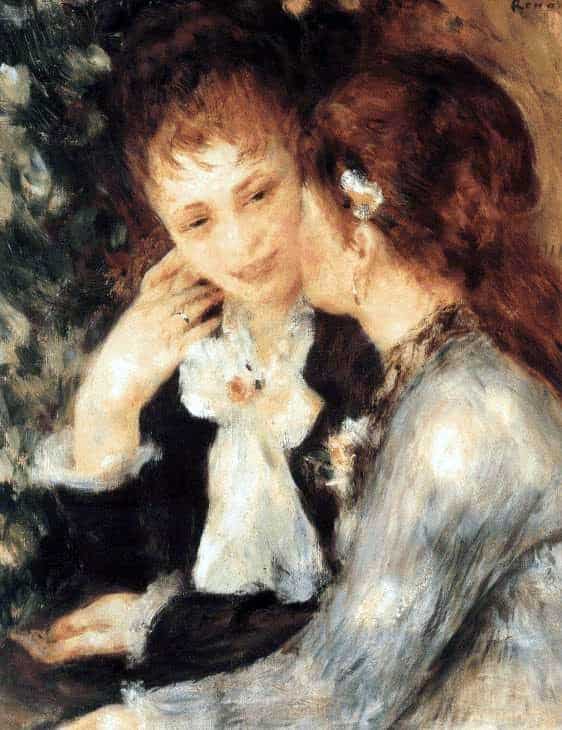 Young Women Talking (Confidences) - Pierre-Auguste Renoir