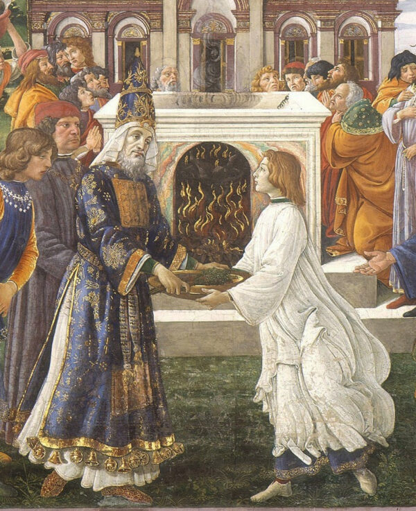 The purification of the leper and the temptation of Christ, in the Sistine Chapel: detail of the purification - Sandro Botticelli