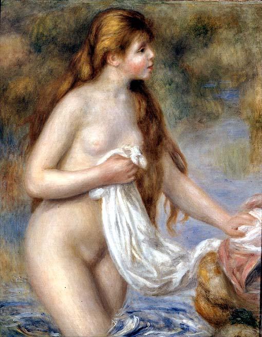 Bather with Long Hair - Pierre-Auguste Renoir