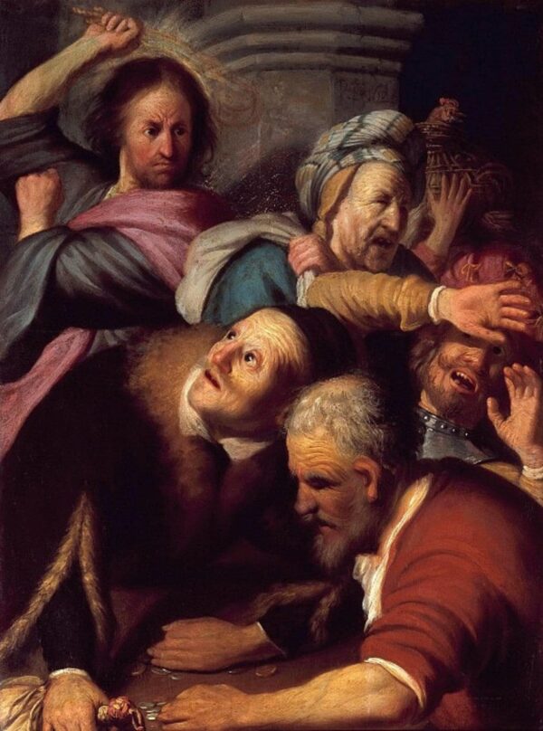 Jesus and the Money Changers - Rembrandt van Rijn