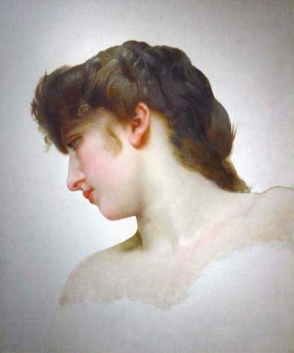 Study of the head of a blond female face - William Bouguereau