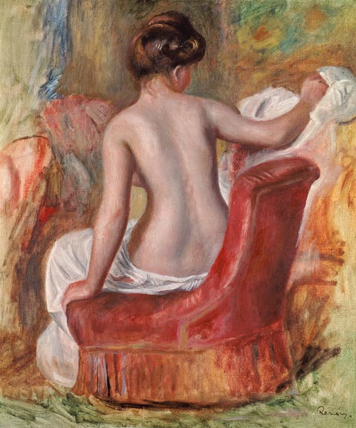 Nude Woman in a Chair - Pierre-Auguste Renoir