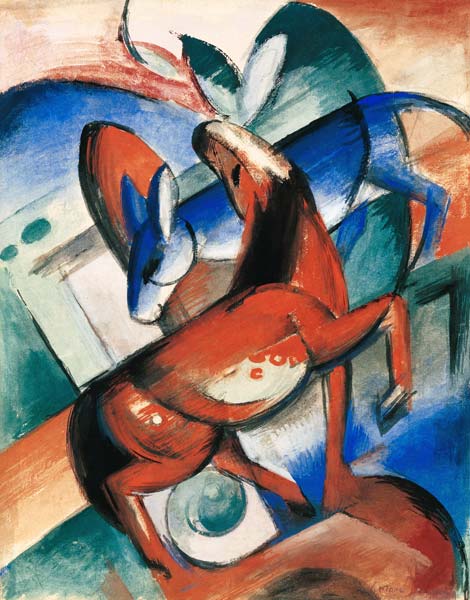 Horse and Donkey - Franz Marc