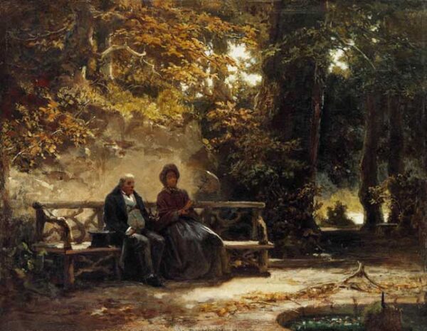 The Couple on the Bench (Resting Strollers) - Carl Spitzweg