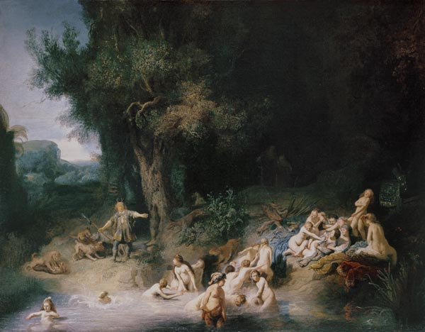 Diana Bathing with Actaeon and Callisto - Rembrandt van Rijn