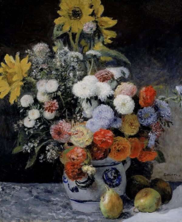 Mixed Flowers in a Terracotta Pot - Pierre-Auguste Renoir