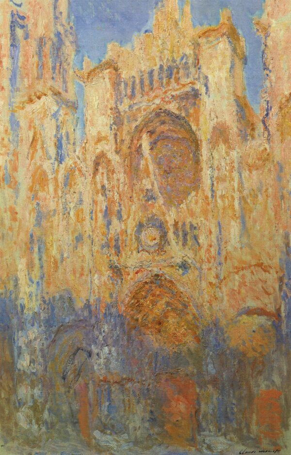 The Cathedral of Rouen, West Facade, Sunlight Setting (W1327) - Claude Monet