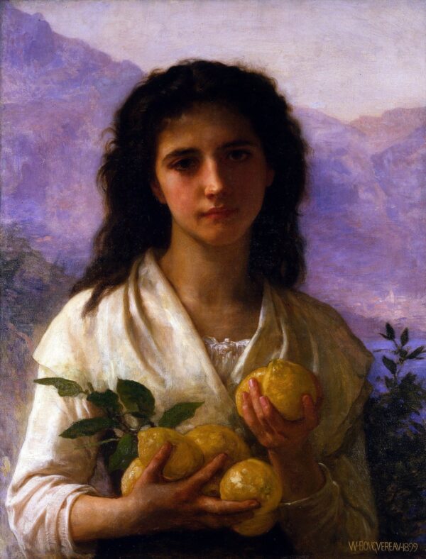 Girl Holding Lemons - William Bouguereau