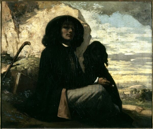 Self-portrait with a Black Dog - Gustave Courbet