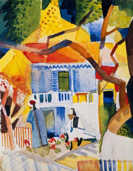 Inner courtyard of the country house in Saint-Germain - August Macke