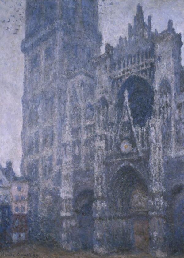 The Cathedral of Rouen. The Portal and the Tower of Albane. Grey Weather (W1345) - Claude Monet