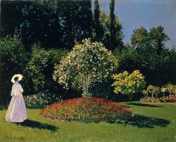 Lady in White in the Garden - Claude Monet