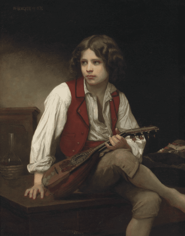 Italian boy with a mandolin - William Bouguereau