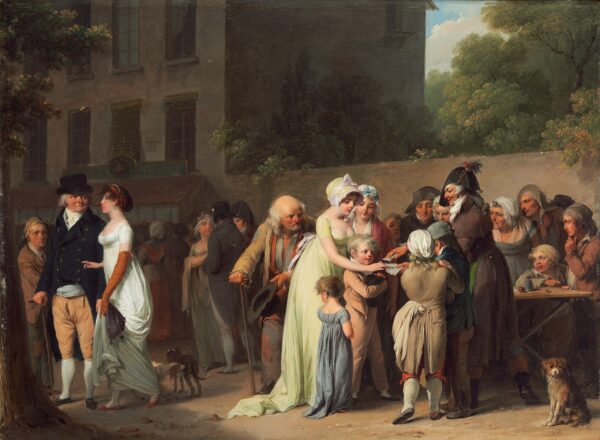 The tip of the map on the boulevard - Louis Boilly