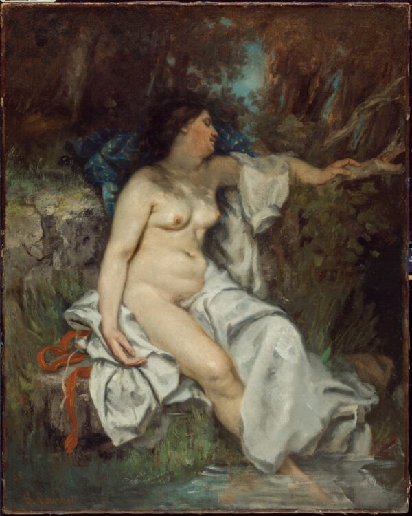 Sleeping Bather by a Stream - Gustave Courbet