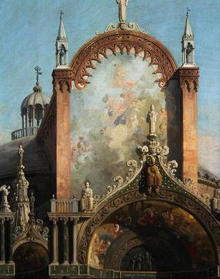 Detail of a Church Capriccio (oil on canvas) - Giovanni Antonio Canal