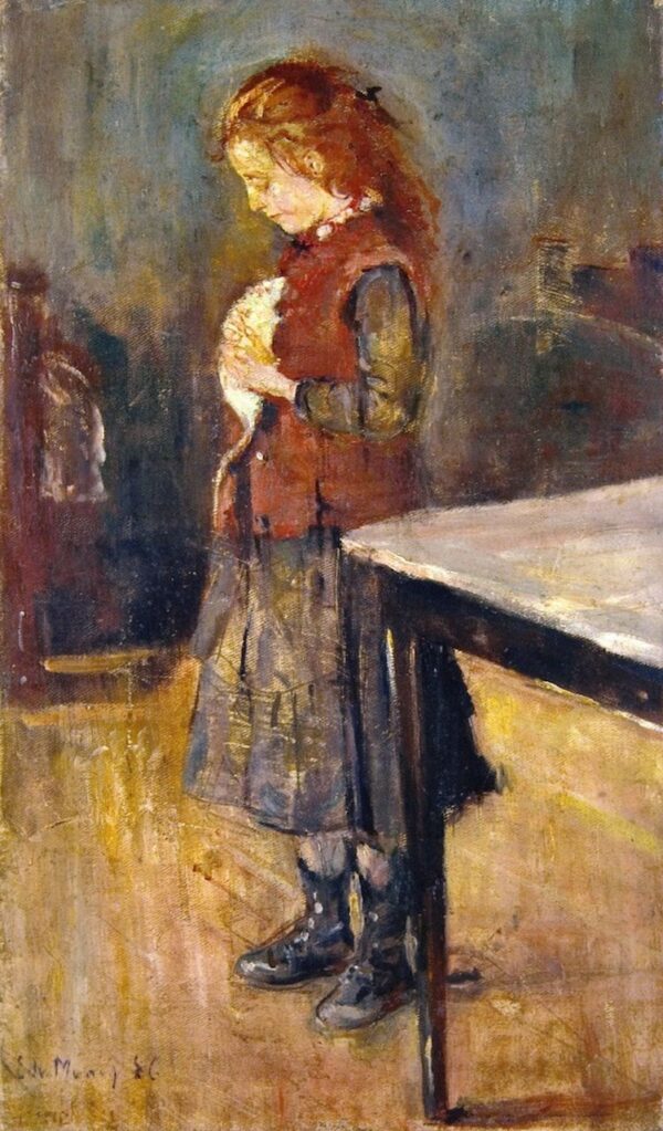 Girl with Red Hair and White Rat - Edvard Munch