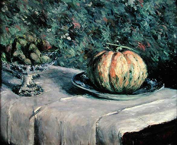 Melon and fruit bowl with figs - Caillebotte