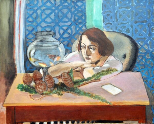 Woman in front of an aquarium - Matisse