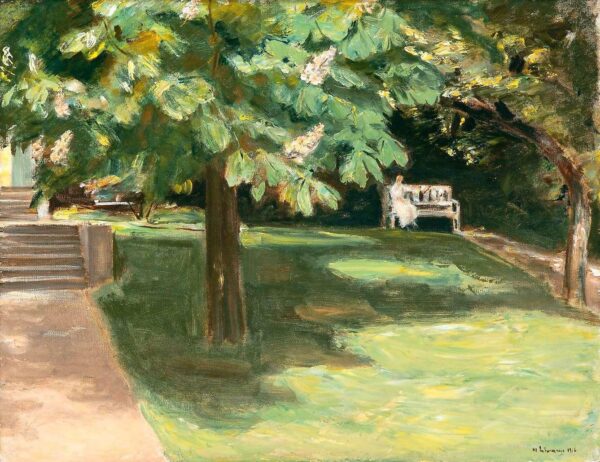 Garden Bench under the Chestnut Tree - Blooming Chestnuts - Max Liebermann