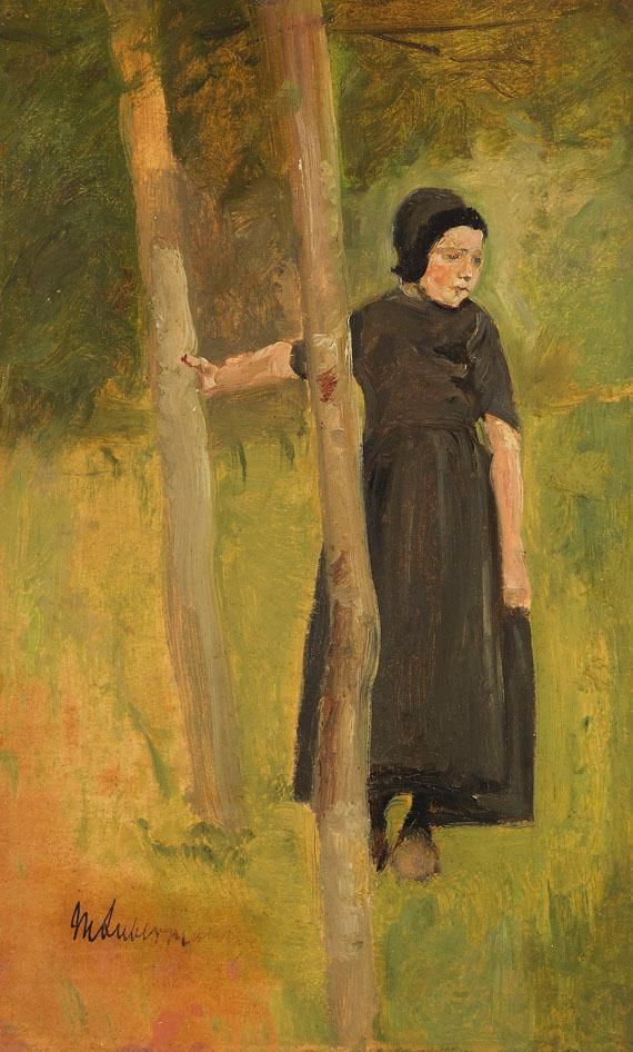 Child under trees - study on "children playing" - Max Liebermann