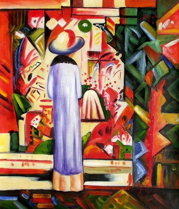 Large illuminated shop window - August Macke