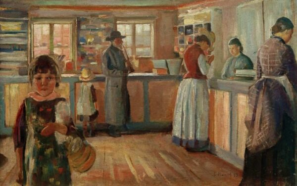 In the Village Shop at Vrengen - Edvard Munch