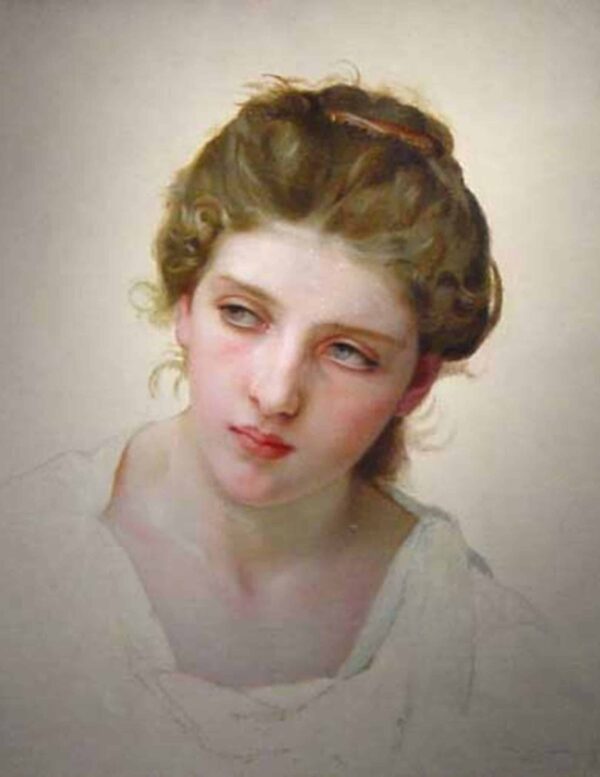 Study of the head of a blond female face by William Bouguereau