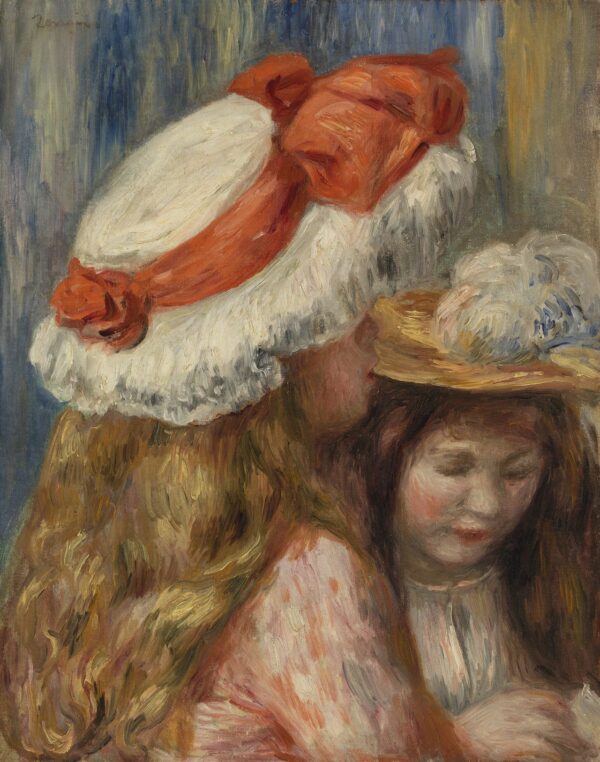 Young Girls with Hats - Pierre-Auguste Renoir