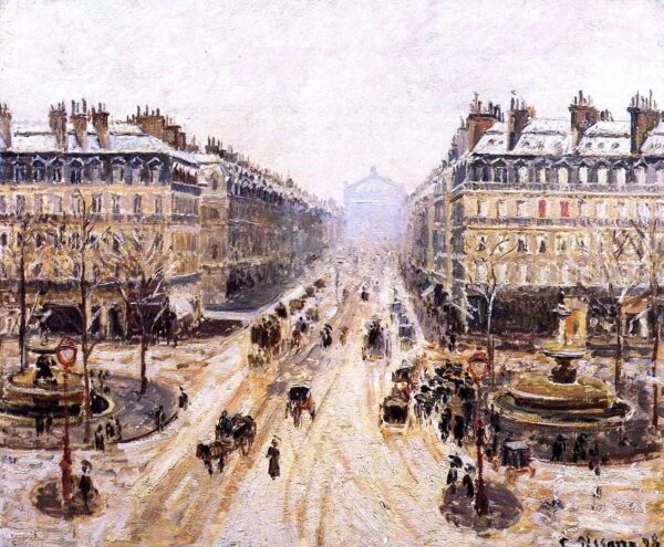 Opera Avenue - Effect of Snow - Camille Pissarro