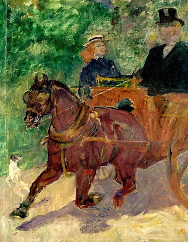 Harnessed mule to a cart - Toulouse Lautrec