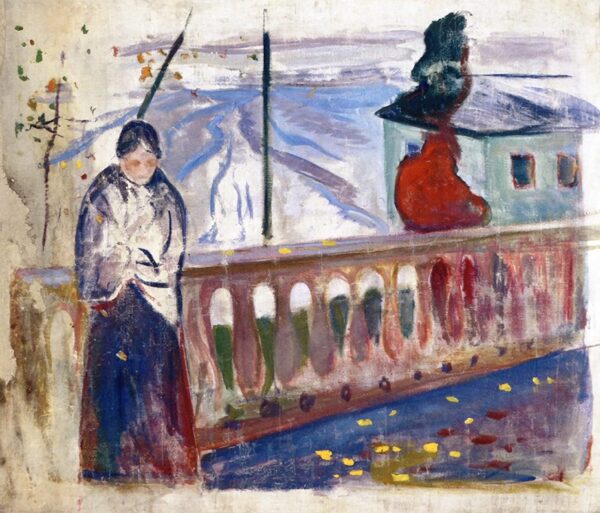 Woman on the Balustrade - Edvard Munch